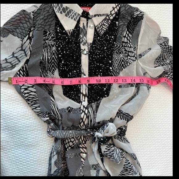 Kirna Zabete For Target Black, Grey And White Abstract Stars High-Low Dress - Picture 12 of 16